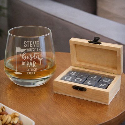 (image for) Personalised Best By Par Glass & Whisky Stones