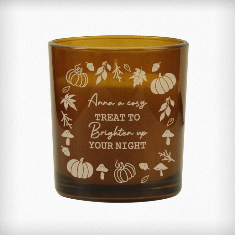Modal Additional Images for Personalised Pumpkins Amber Glass Candle