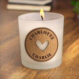 (image for) Personalised Heart Cork Label Candle Jar
