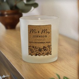 (image for) Personalised Wedding Cork Label Candle Jar