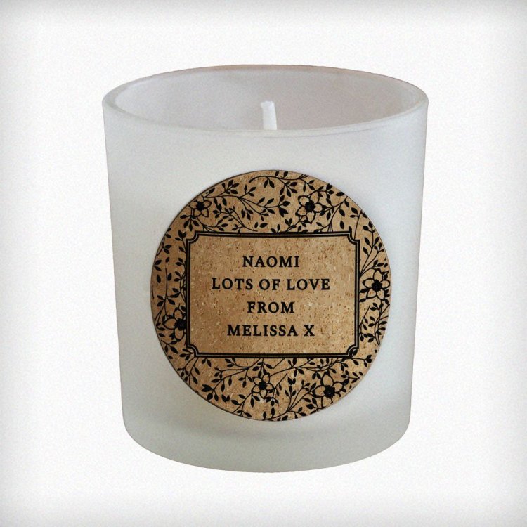Modal Additional Images for Personalised Floral Cork Label Candle Jar