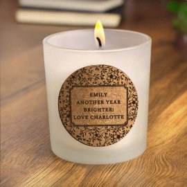 (image for) Personalised Floral Cork Label Candle Jar