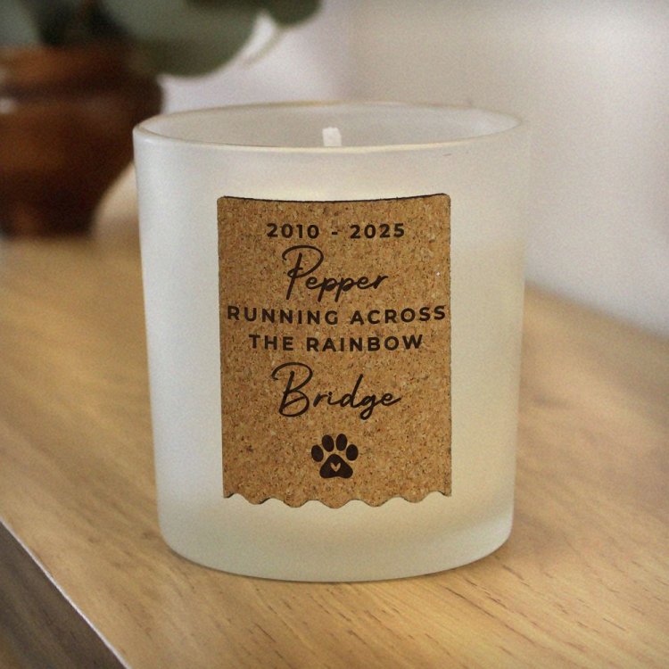 Modal Additional Images for Personalised Paw Print Cork Label Candle Jar