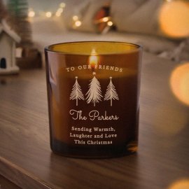 (image for) Personalised Christmas Tree Amber Glass Candle
