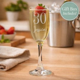 (image for) Personalised Big Age & Name Flute Glass