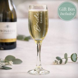 (image for) Personalised Bride Elegant Flute Glass