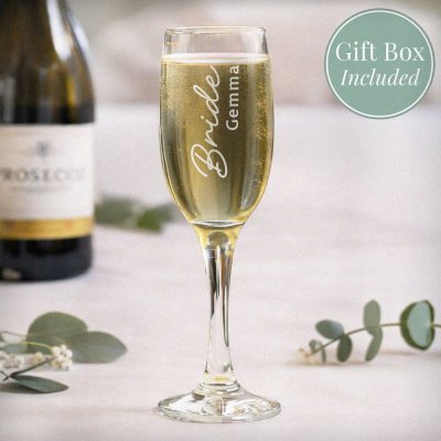 Personalised Bride Elegant Flute Glass (image for) Personalised Bride Elegant Flute Glass