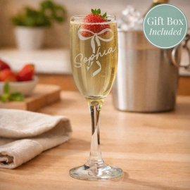 (image for) Personalised Bow Flute Glass