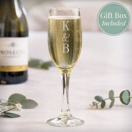 (image for) Personalised Couples Initials Flute Glass