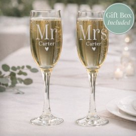 (image for) Personalised Mr & Mrs Pair of Flute Glasses