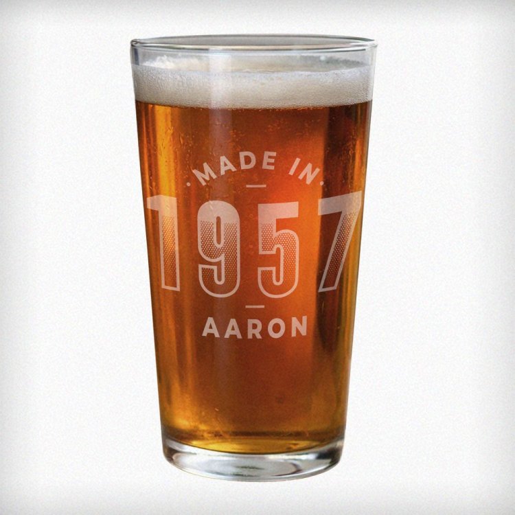 Modal Additional Images for Personalised Made in Pint Glass