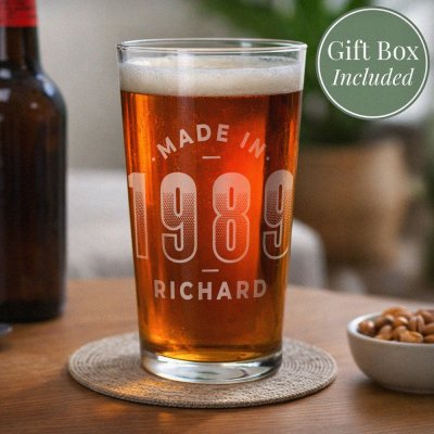 Personalised Made in Pint Glass (image for) Personalised Made in Pint Glass