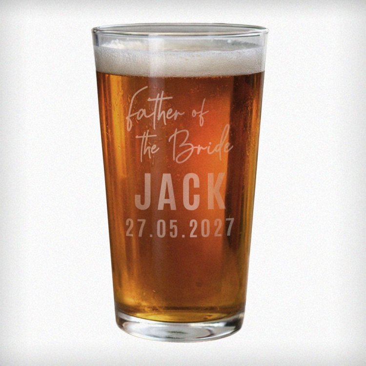 Modal Additional Images for Personalised Father of the Bride Elegant Pint Glass