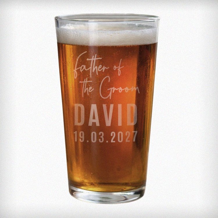 Modal Additional Images for Personalised Father of the Groom Elegant Pint Glass