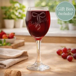 (image for) Personalised Bow Wine Glass
