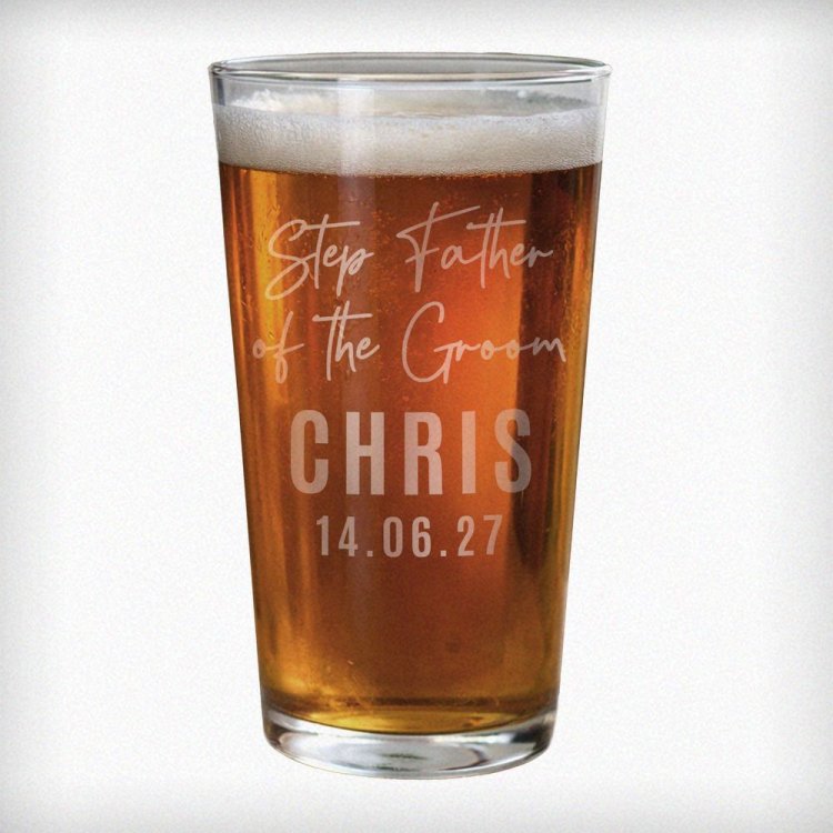 Modal Additional Images for Personalised Wedding Elegant Pint Glass