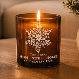 (image for) Personalised Snowflake Amber Glass Candle