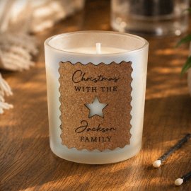 (image for) Personalised Star Cut Out Cork Label Candle Jar