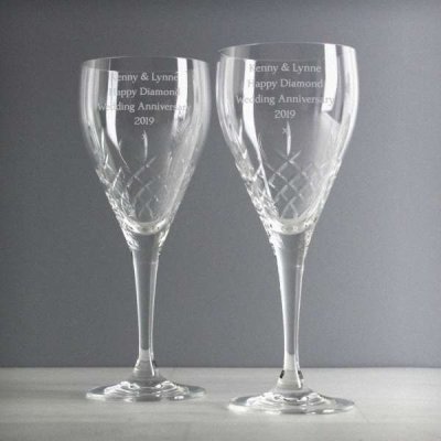 (image for) Personalised Pair of Crystal Wine Glasses