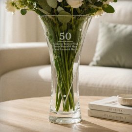 (image for) Personalised Special Year Diamond Effect Heart Vase