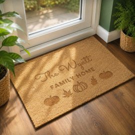 (image for) Personalised Pumpkin Rectangle Doormat