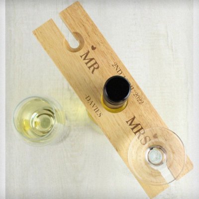 (image for) Personalised Married Couple Wine Glass & Bottle Butler
