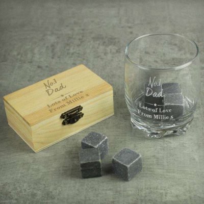 (image for) Personalised No.1 Whiskey Stones & Glass Set