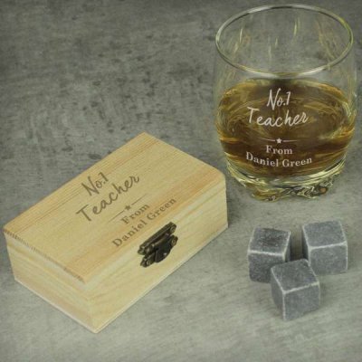 (image for) Personalised No.1 Whiskey Stones & Glass Set