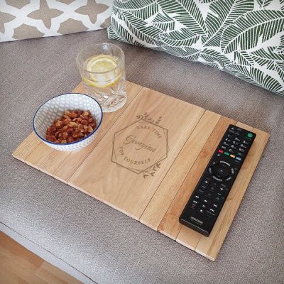 (image for) Personalised Take Time For Yourself Wooden Sofa Tray