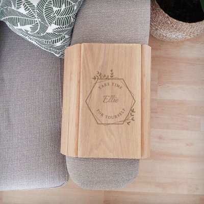 (image for) Personalised Take Time For Yourself Wooden Sofa Tray