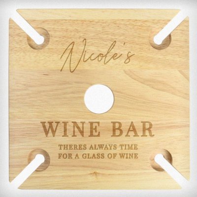 (image for) Personalised Free Text Four Wine Glass Holder & Bottle Butler