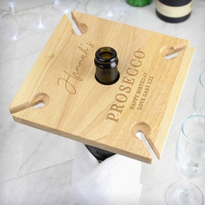 (image for) Personalised Free Text Four Wine Glass Holder & Bottle Butler