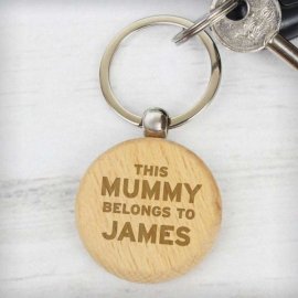 (image for) Personalised This...Belongs To Wooden Keyring