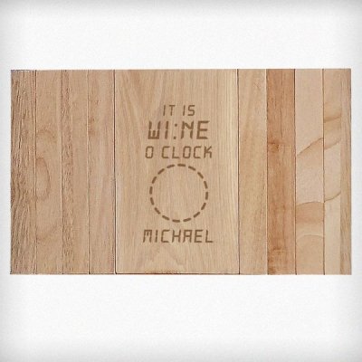 (image for) Personalised Its Wine O'Clock Wooden Sofa Tray