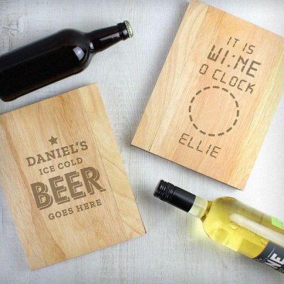 (image for) Personalised Beer Goes Here Wooden Sofa Tray