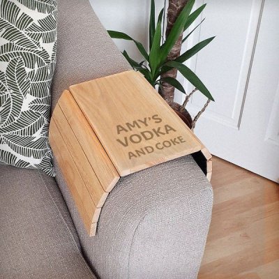 (image for) Personalised Large Free Text Wooden Sofa Tray