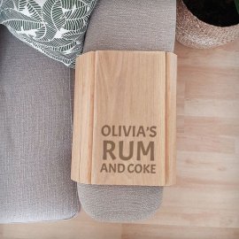 (image for) Personalised Large Free Text Wooden Sofa Tray