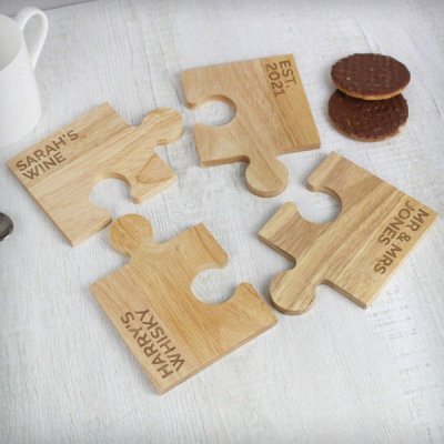(image for) Personalised Free Text Jigsaw Coasters