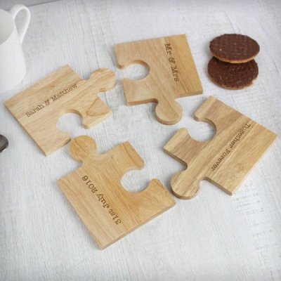 (image for) Personalised Message Jigsaw Coasters