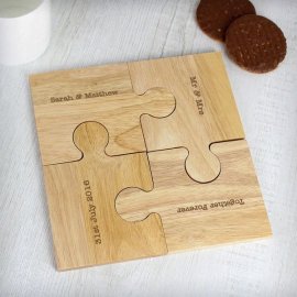 (image for) Personalised Message Jigsaw Coasters