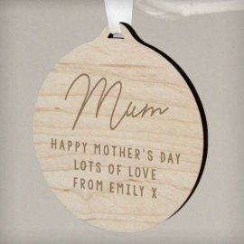(image for) Personalised Free Text Round Wooden Bauble Decoration
