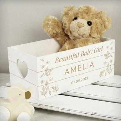 (image for) Personalised Free Text White Wooden Crate