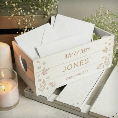 (image for) Personalised Free Text White Wooden Crate