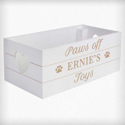 (image for) Personalised Pets White Wooden Crate