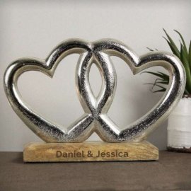 (image for) Personalised Free Text Double Heart Ornament