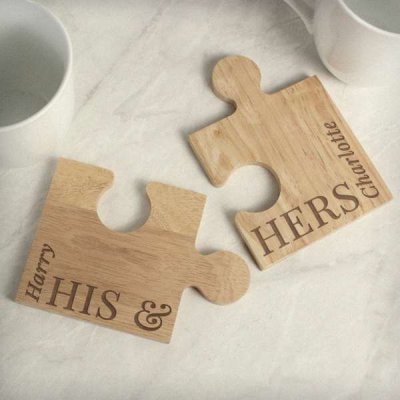 (image for) Personalised His & Hers Jigsaw Piece Set