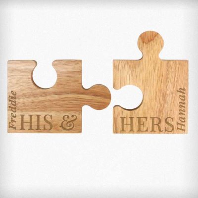 (image for) Personalised His & Hers Jigsaw Piece Set