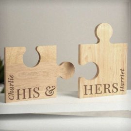 (image for) Personalised His & Hers Jigsaw Piece Set