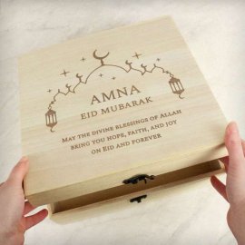 (image for) Personalised Eid Large Wooden Keepsake Box