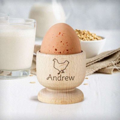 (image for) Personalised Chicken Wooden Egg Cup